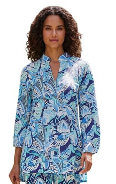 Jude Connally Chris Everyday Fanfair Seaglass Jude Cloth  Blue Size XL